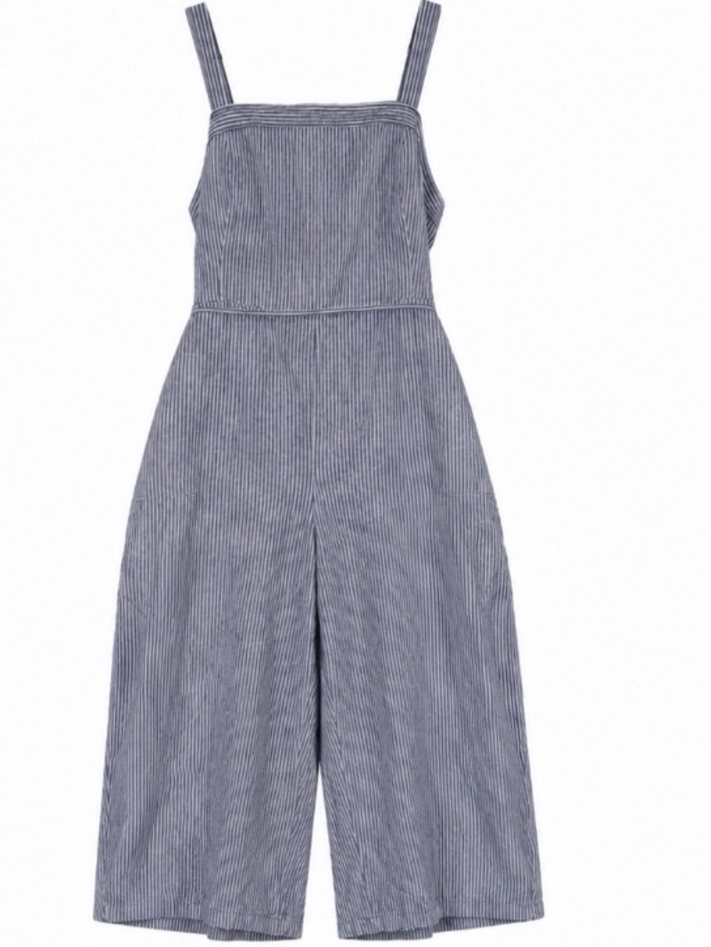 Old Navy Blue and White Striped Knit Jumpsuit